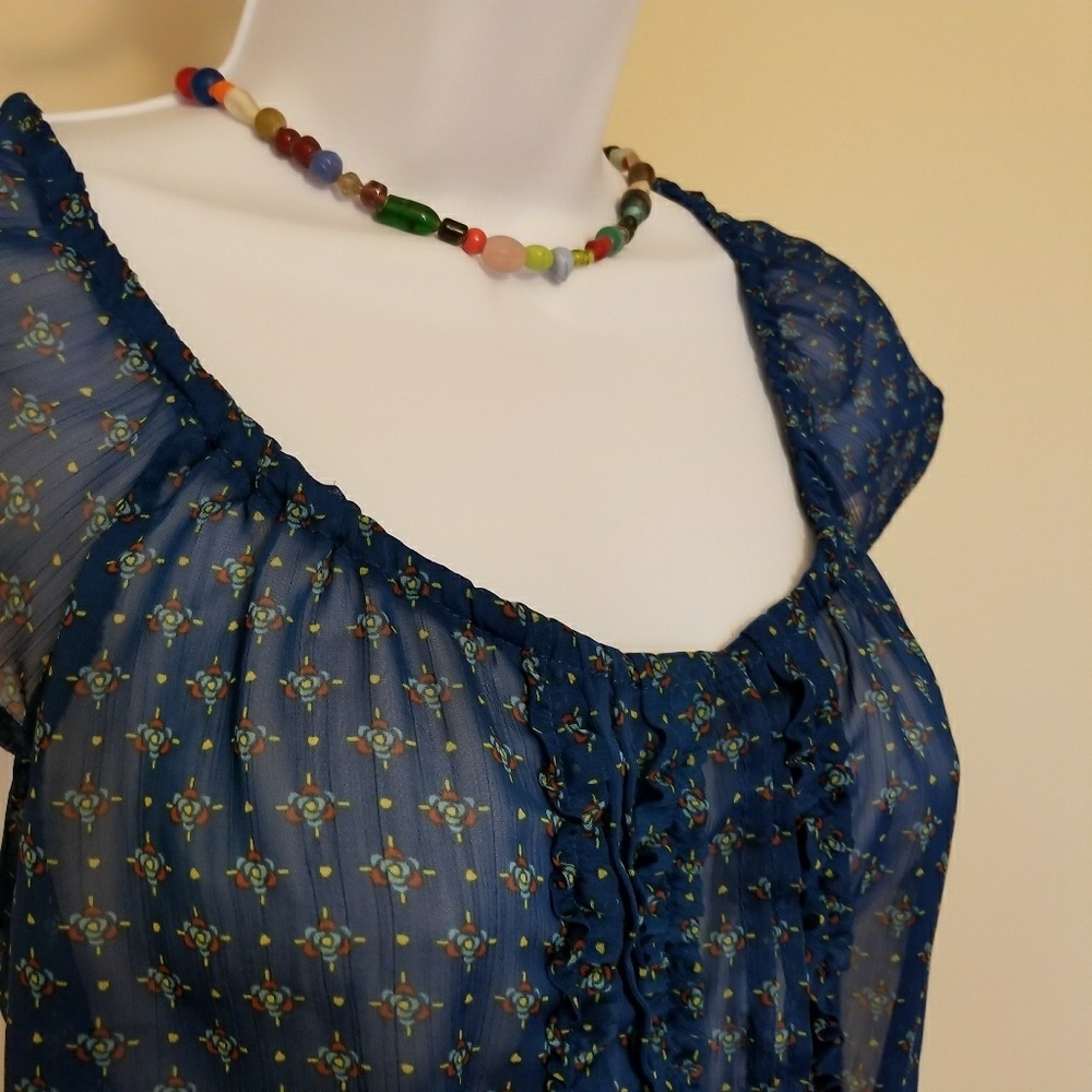 Sheer Boho Style Ruffle Top!. - Picture 2 of 3